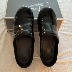 Dansko Professional Black Patent Leather Clogs - Size 39